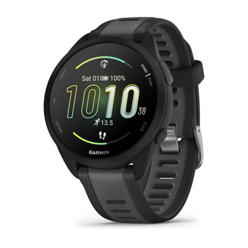 Jual Jam Tangan Lari Pria Garmin Forerunner 165 Black - Slate Gray Original 010-02863-Aa - hoopspoint.com