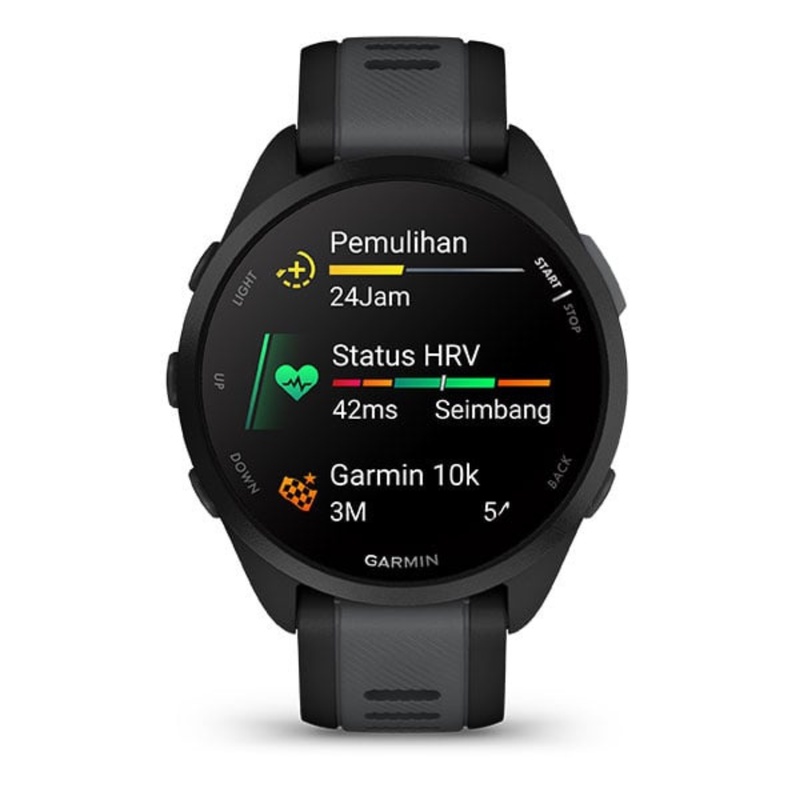 Jual Jam Tangan Lari Pria Garmin Forerunner 165 Black - Slate Gray Original 010-02863-Aa - hoopspoint.com