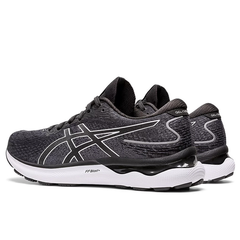 Jual Sepatu Lari Asics Gel-Nimbus 24 Black White Original 1011B359.001 - hoopspoint.com