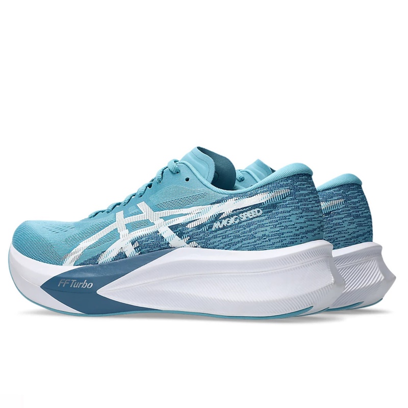 Jual Sepatu Lari Asics Magic Speed 4 Standard Stillwater - White Original 1011B875.402 - hoopspoint.com