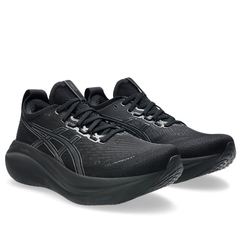 Jual Sepatu Lari Asics Gel-Nimbus 27 Standard Black - Graphite Grey Original 1011B958.001 - hoopspoint.com