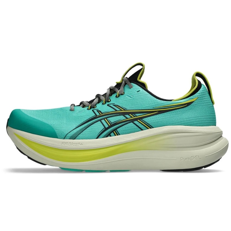 Jual Sepatu Lari Asics Gel-Nimbus 28 Tr Aurora Green-Black Original 1011C216.300 - hoopspoint.com