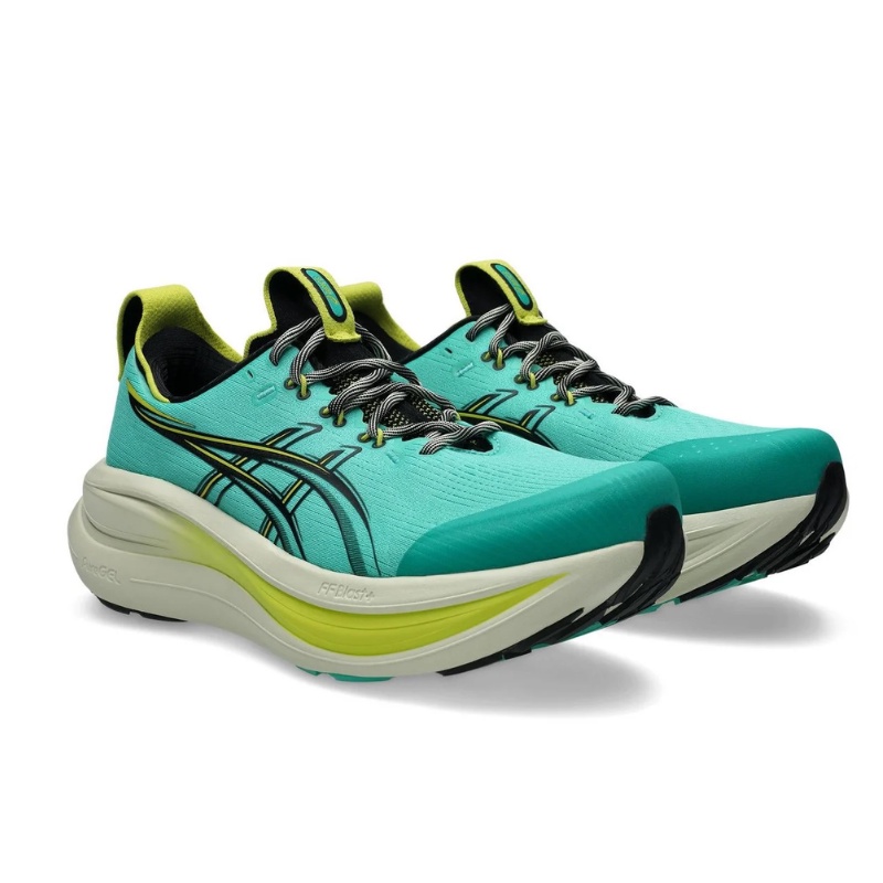 Jual Sepatu Lari Asics Gel-Nimbus 28 Tr Aurora Green-Black Original 1011C216.300 - hoopspoint.com