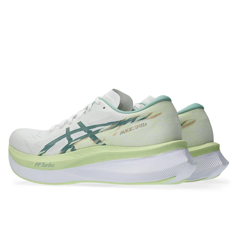 Jual Sepatu Lari Wanita Asics Wmns Magic Speed 4 White Celedon Original 1012B676.100 - hoopspoint.com