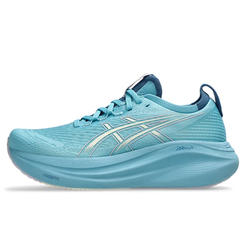 Jual Sepatu Lari Wanita Asics Wmns Gel-Nimbus 27 Standard Stillwater - Cream Original 1012B753.401 - hoopspoint.com