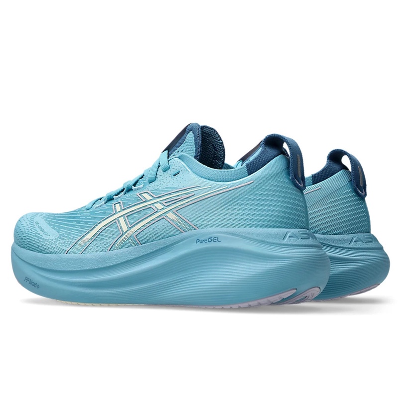 Jual Sepatu Lari Wanita Asics Wmns Gel-Nimbus 27 Standard Stillwater - Cream Original 1012B753.401 - hoopspoint.com