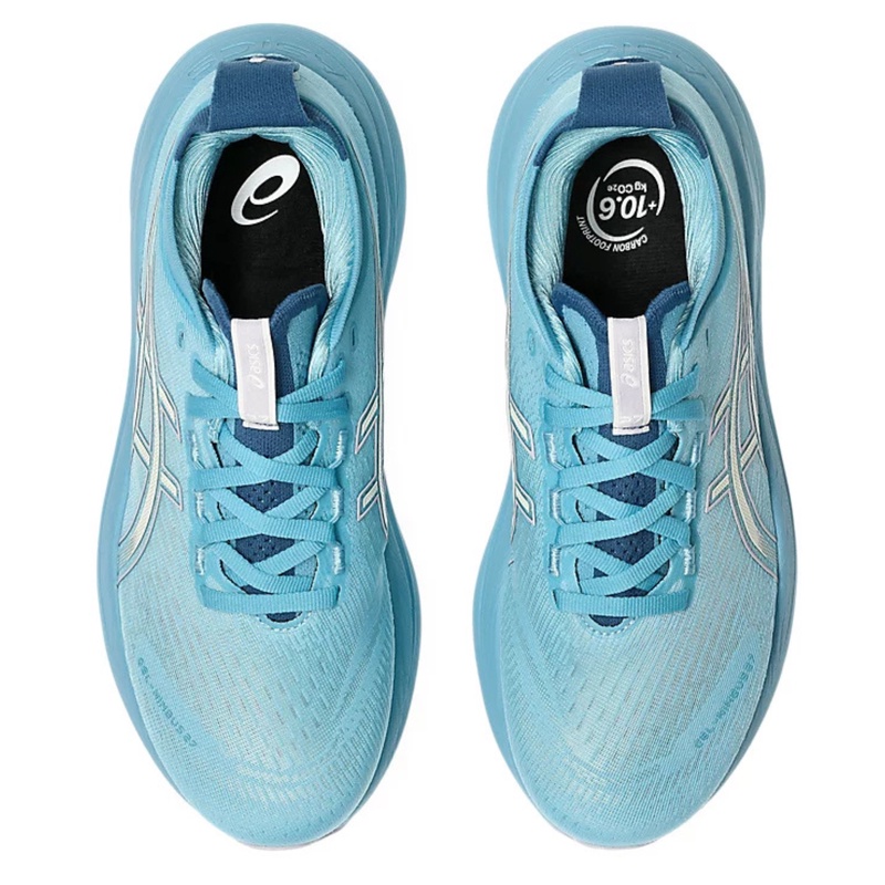 Jual Sepatu Lari Wanita Asics Wmns Gel-Nimbus 27 Standard Stillwater - Cream Original 1012B753.401 - hoopspoint.com