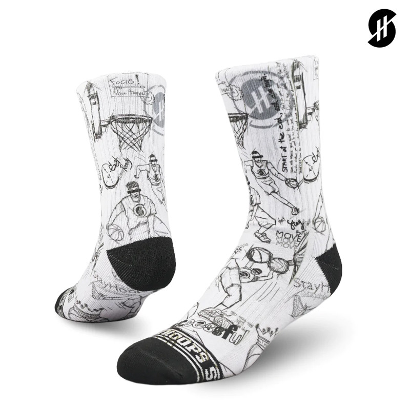 Jual Kaos Kaki Basket Stay Hoops Sketching Socks White Original 11457010 - hoopspoint.com