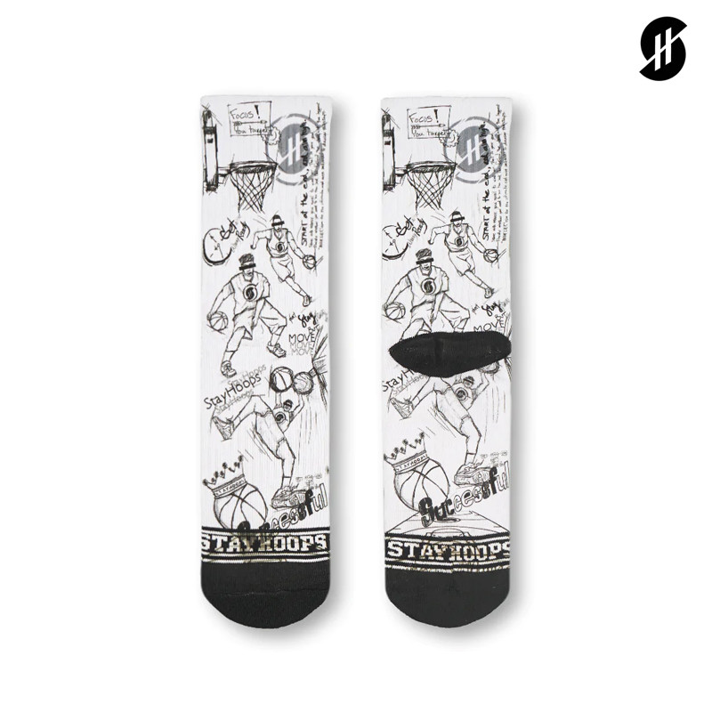 Jual Kaos Kaki Basket Stay Hoops Sketching Socks White Original 11457010 - hoopspoint.com