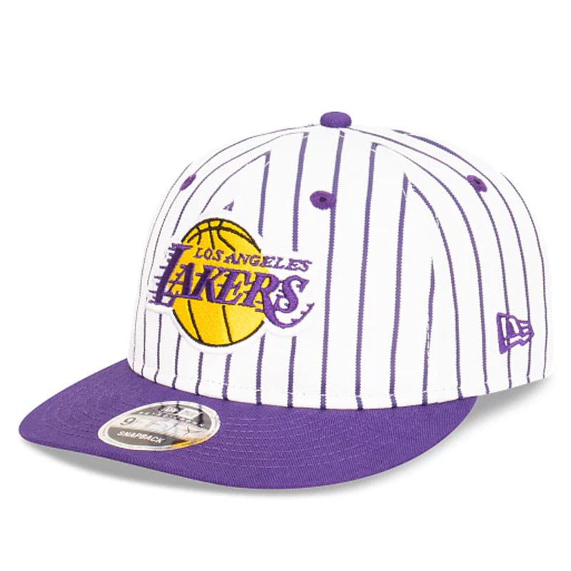 Jual Topi Basket New Era Los Angeles Lakers Pinstripe Retro Crown 9Fifty Cap Purple Original 12891402 - hoopspoint.com