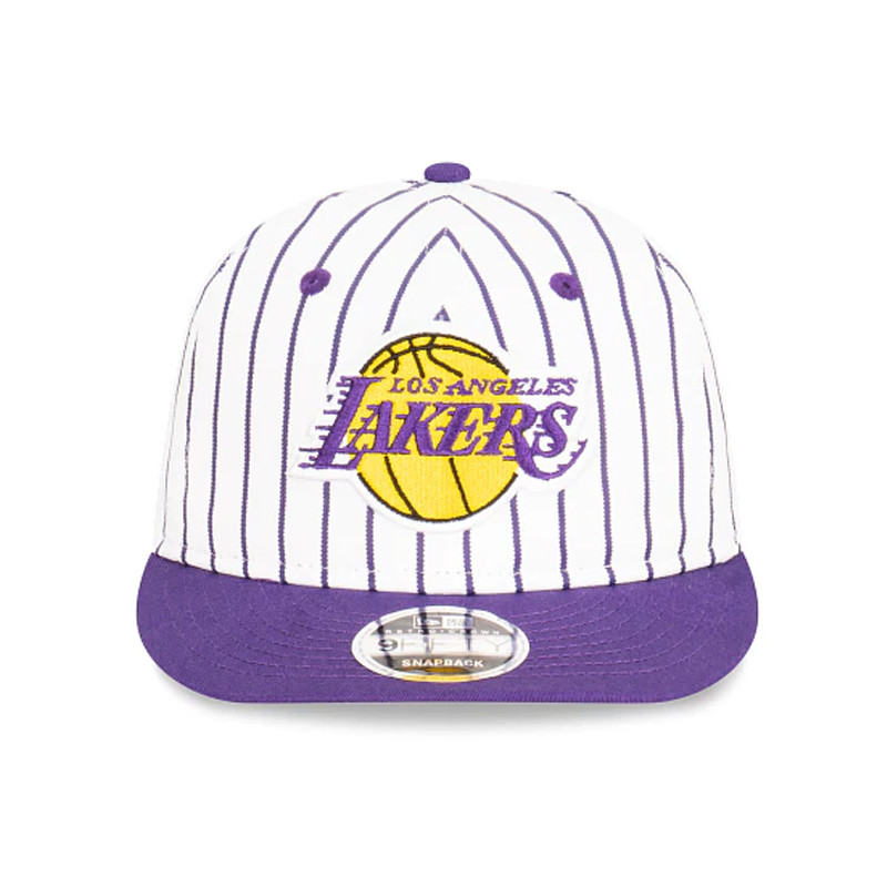 Jual Topi Basket New Era Los Angeles Lakers Pinstripe Retro Crown 9Fifty Cap Purple Original 12891402 - hoopspoint.com