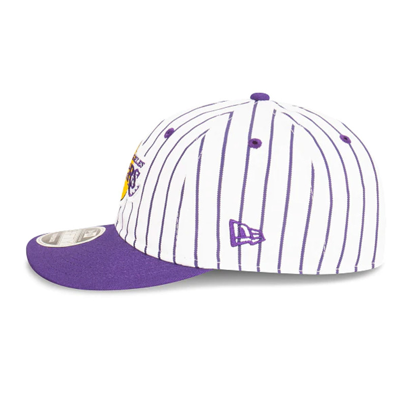 Jual Topi Basket New Era Los Angeles Lakers Pinstripe Retro Crown 9Fifty Cap Purple Original 12891402 - hoopspoint.com