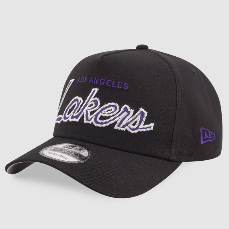 Jual Topi Basket New Era 940 A-Frame Nba Scripts Los Angeles Lakers Cap Black Original 13335831 - hoopspoint.com