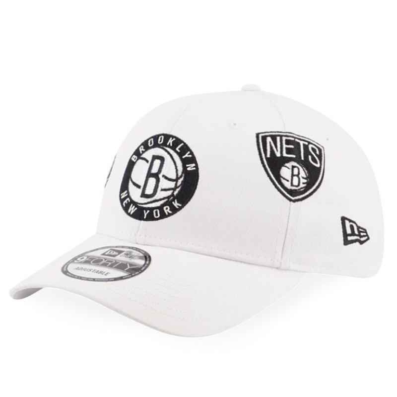 Jual Topi Basket New Era Brooklyn Nets League Multi Logos 9Forty Cap White Original 13335880 - hoopspoint.com