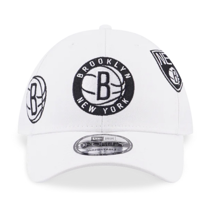 Jual Topi Basket New Era Brooklyn Nets League Multi Logos 9Forty Cap White Original 13335880 - hoopspoint.com