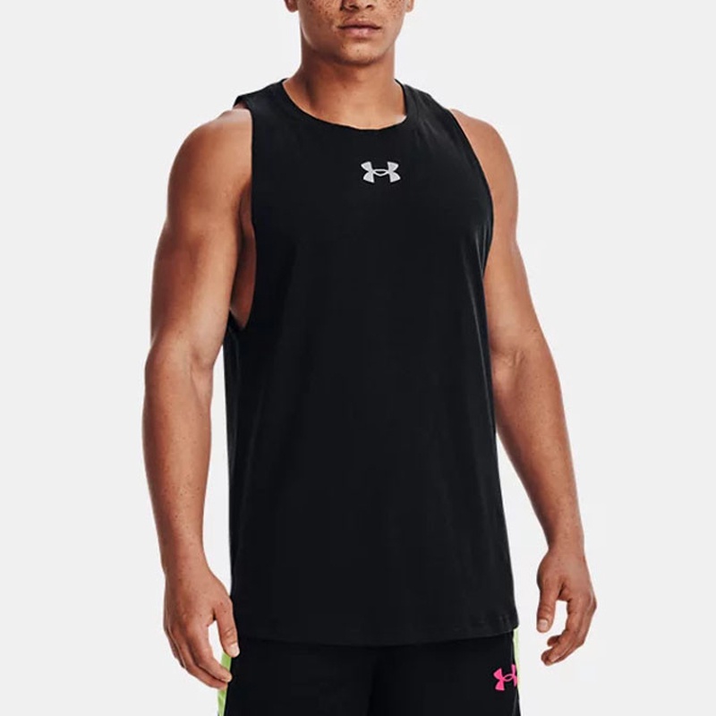 Jual Baju Training Under Armour Baseline Cotton Tank Sleeveless Top Black Original 1361901-003 - hoopspoint.com