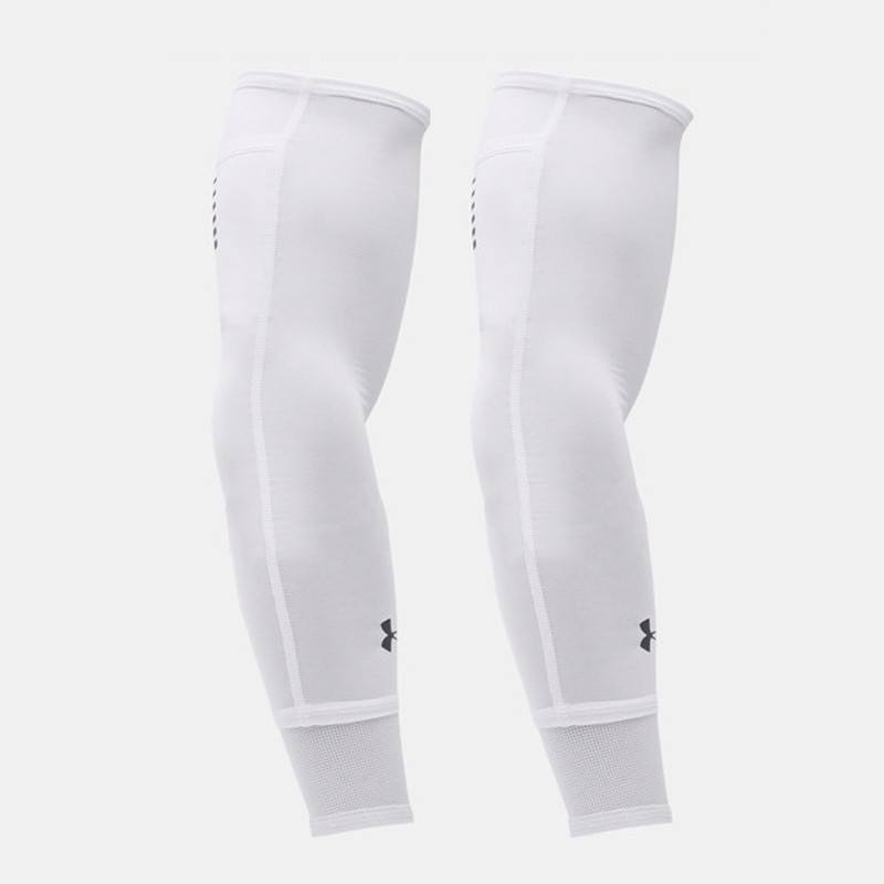 Jual Aksesoris Basket Under Armour Arm Sleeves 1 Pair White Original 1366180-100 - hoopspoint.com