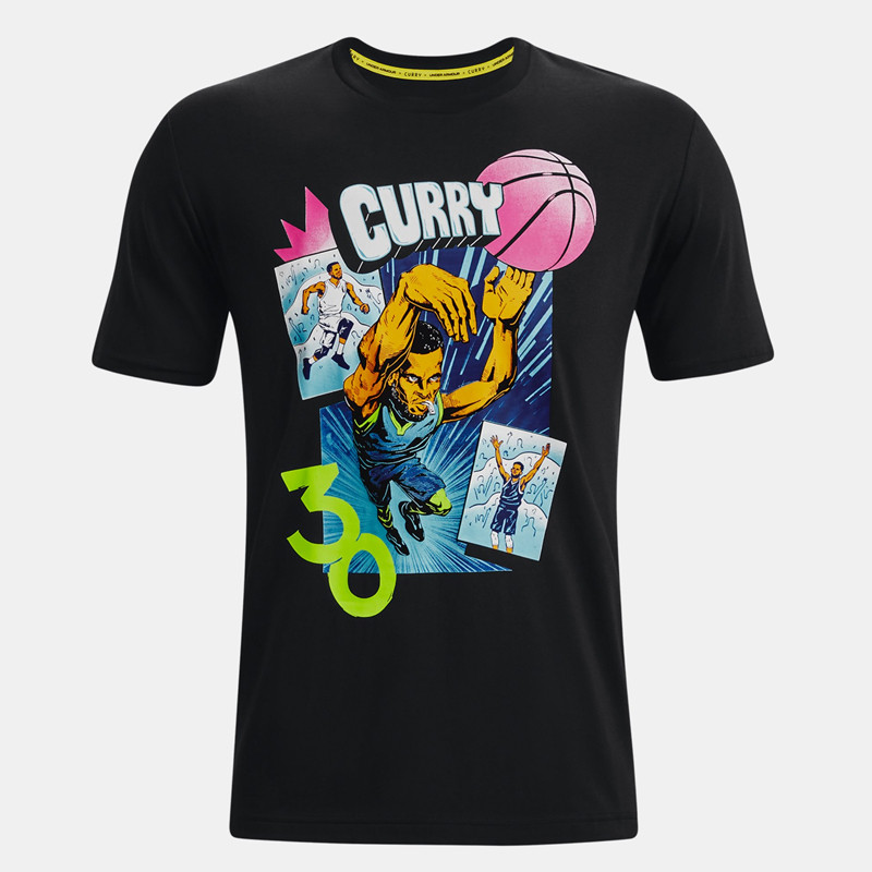 Jual Baju Basket Under Armour Curry Comic Book Short Sleeve Tee Black Original 1372839-001 - www.hoopspoint.com