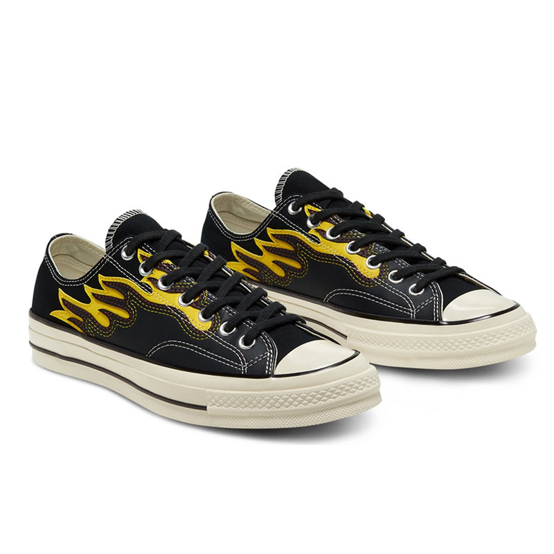 Jual Sepatu Sneakers Converse Chuck Taylor All Star 70 Archive Flame Overlay Black Speed Yellow Original 168701C - hoopspoint.com