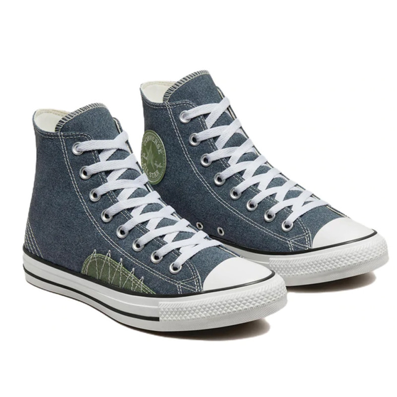 Jual Sepatu Sneakers Converse Chuck Taylor All Star Stitched Recycled Canvas Blue Original 172821C - hoopspoint.com