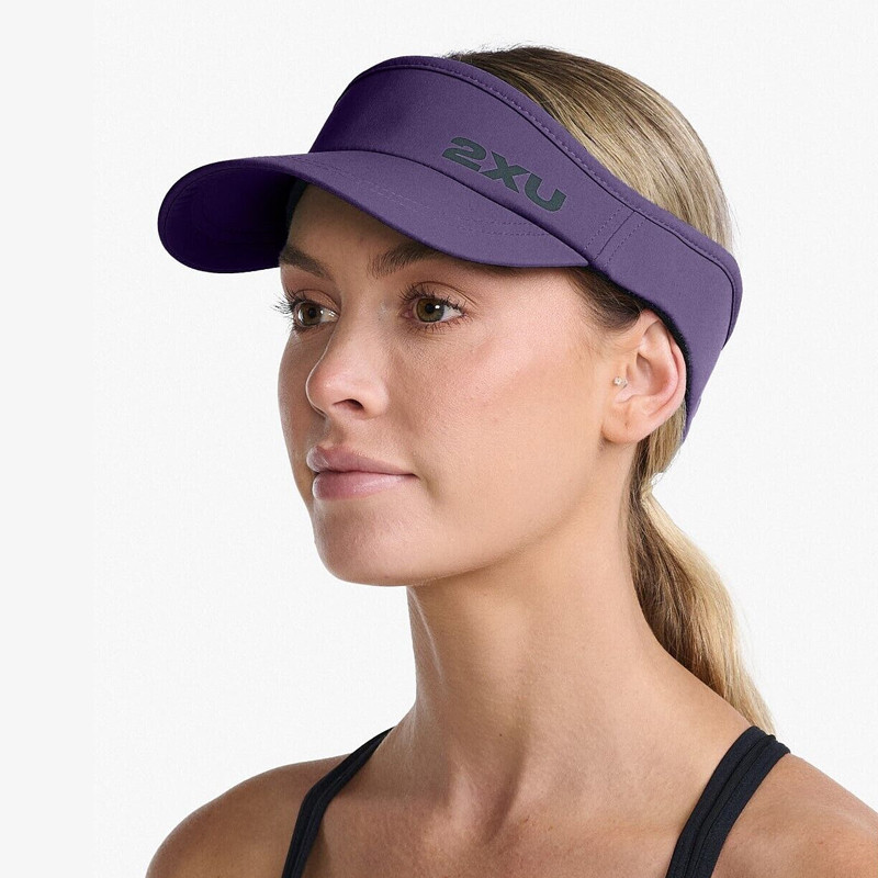 Beli Topi Lari 2Xu Run Visor Purple Original 2Xuuq5686Fac