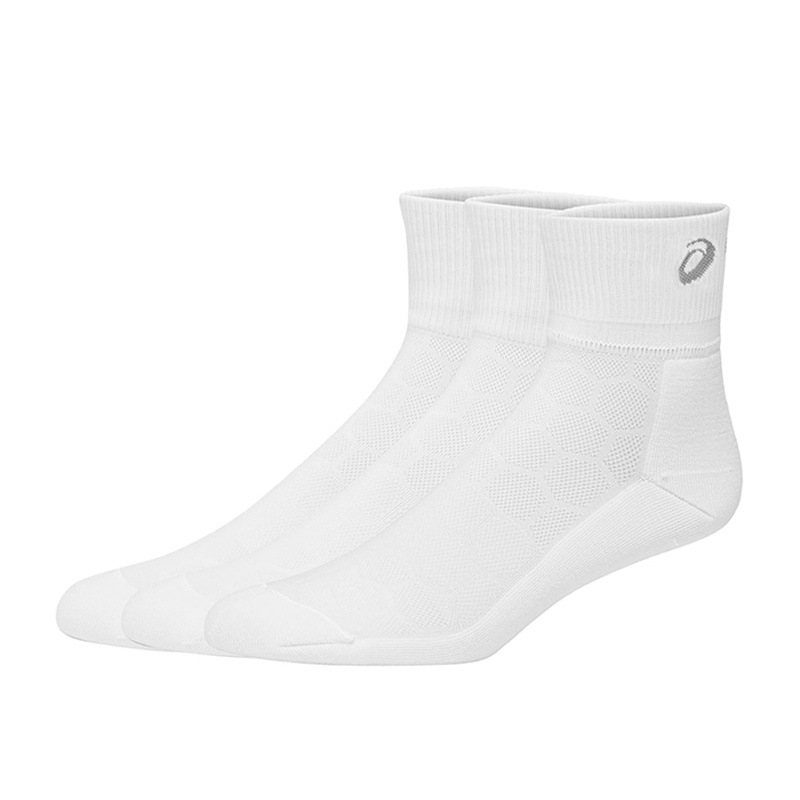 Jual Kaos Kaki Sneakers Asics Unisex Easy Quarter 3P Socks White Original 3023A026101 - hoopspoint.com