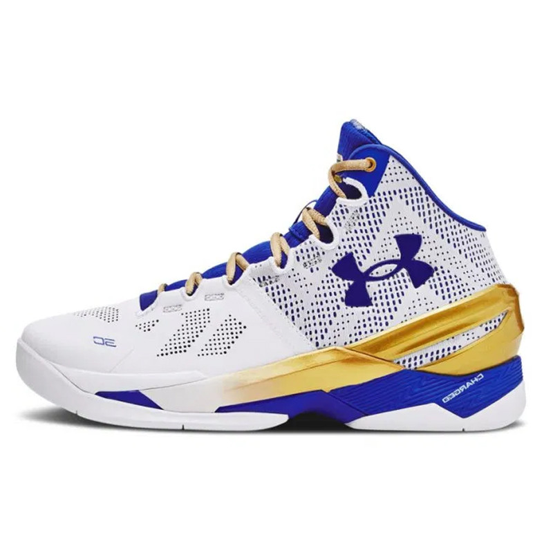 Beli Sepatu Basket Under Armour Curry 2 Retro Gold Rings White Original 3027361-100