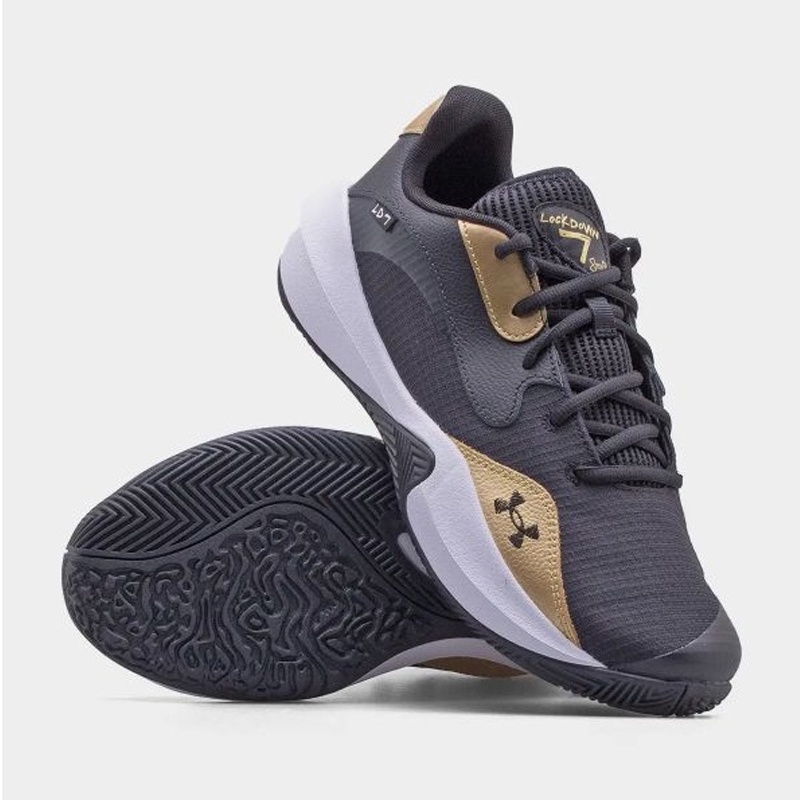 Jual Sepatu Basket Under Armour Ua Lockdown 7 Low Black Gold Original 3027646-001 - www.hoopspoint.com