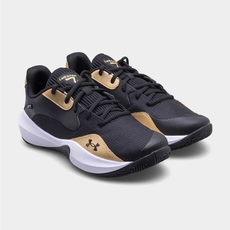 Jual Sepatu Basket Under Armour Ua Lockdown 7 Low Black Gold Original 3027646-001 - www.hoopspoint.com