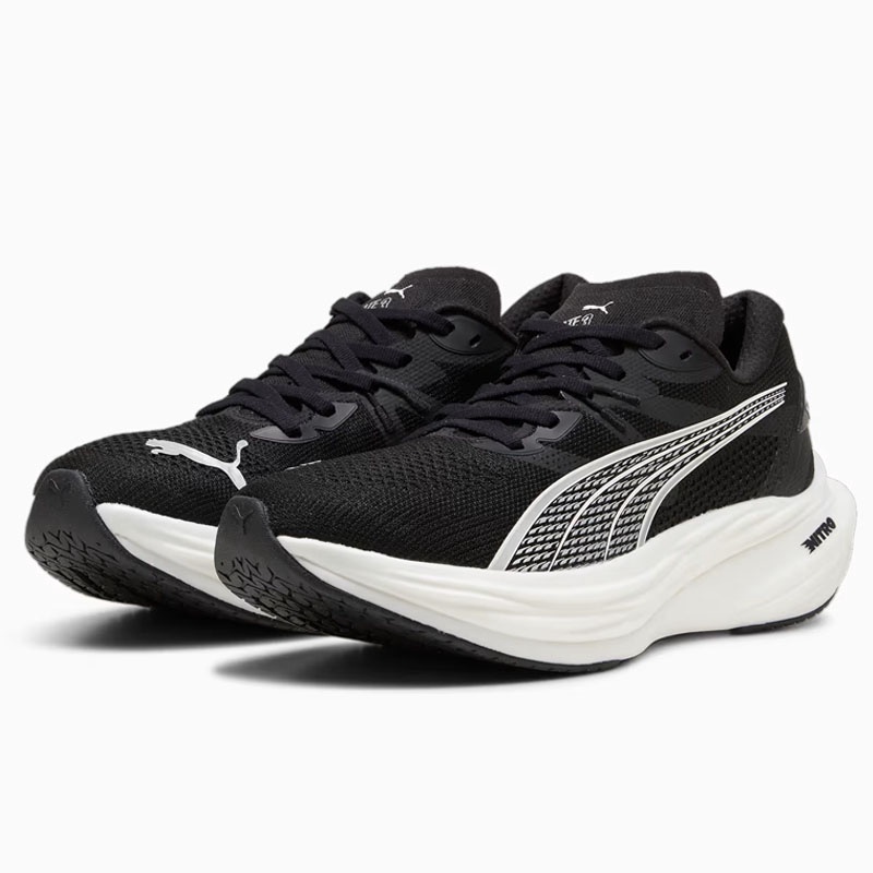 Jual Sepatu Lari Puma Deviate Nitro 3 Puma Black-Puma White Original 309707-01 - hoopspoint.com