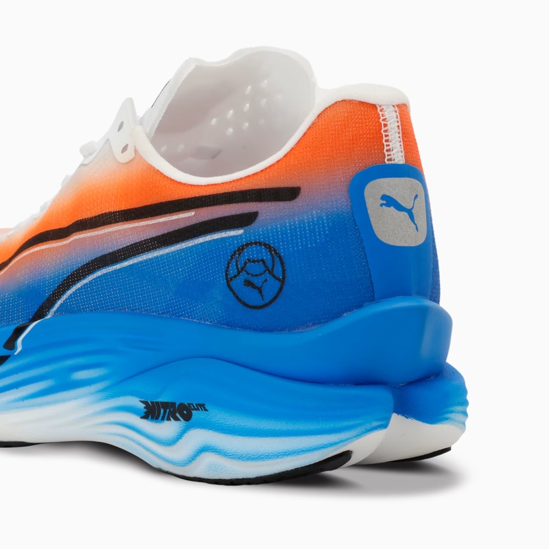 Jual Sepatu Lari Puma Deviate Nitro Elite 3 Ekiden Puma White - Heat Fire - Puma Black Original 313420-01 - hoopspoint.com