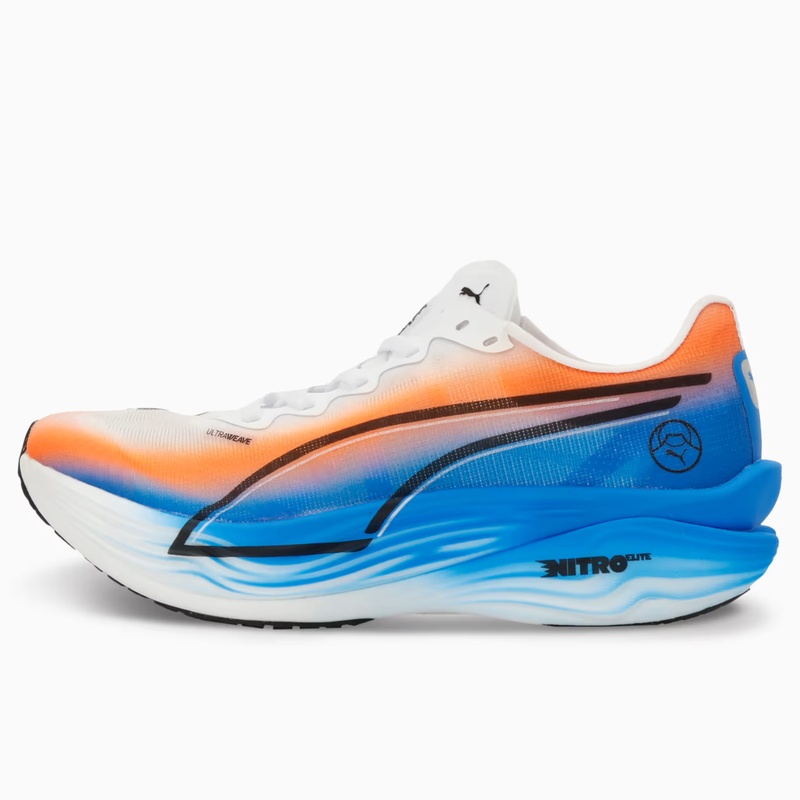 Jual Sepatu Lari Wanita Puma Wmns Deviate Nitro Elite 3 Ekiden Puma White - Heat Fire - Puma Black Original 313421-01 - hoopspoint.com