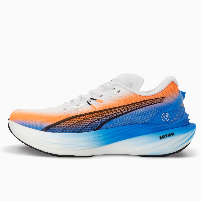 Jual Sepatu Lari Puma Deviate Nitro 3 Ekiden Puma White - Heat Fire - Puma Black Original 313422-01 - hoopspoint.com