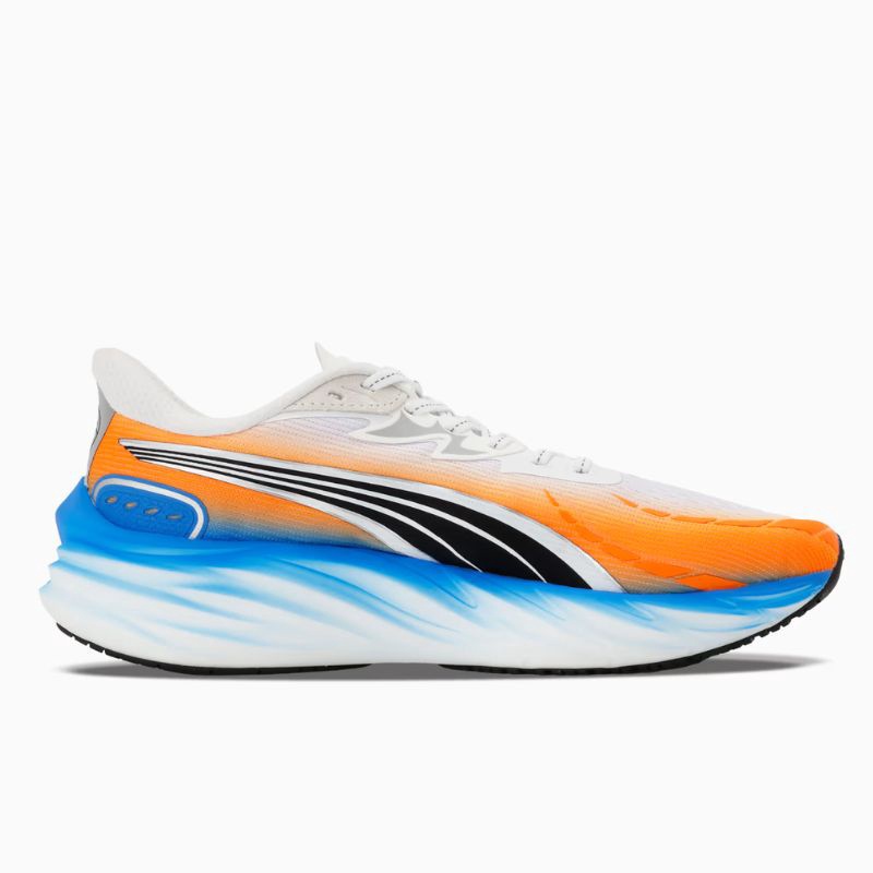 Jual Sepatu Lari Puma Velocity Nitro Ekiden Puma White-Heat Fire-Ultra Blue Original 313424-01 - hoopspoint.com