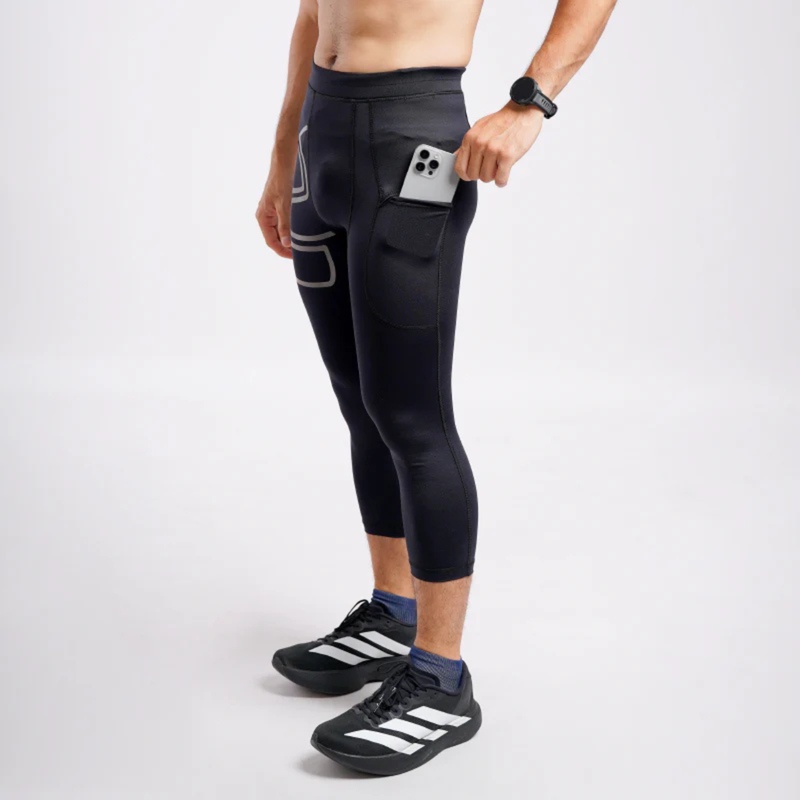 Jual Celana Lari Tiento Baselayer Prime Legging 3\4 Black Original 34P-Prime-Men-Black - hoopspoint.com