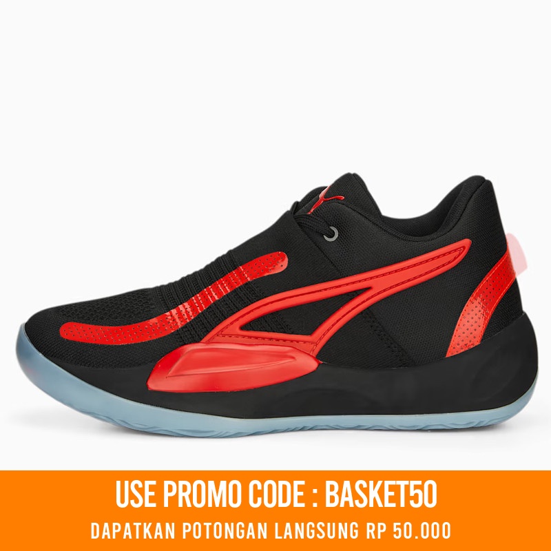 Jual Sepatu Basket Puma Rise Nitro Black Red Original 37701212 - hoopspoint.com