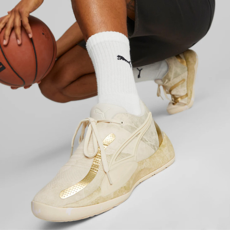 Jual Sepatu Basket Puma Rise Nitro Nephrite Metallic Gold Original 37827901 - hoopspoint.com