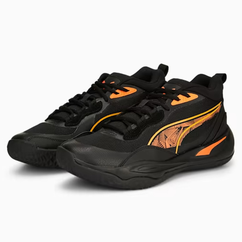 Jual Sepatu Basket Puma Playmaker Pro Laser Black Orange Original 37832301 - hoopspoint.com