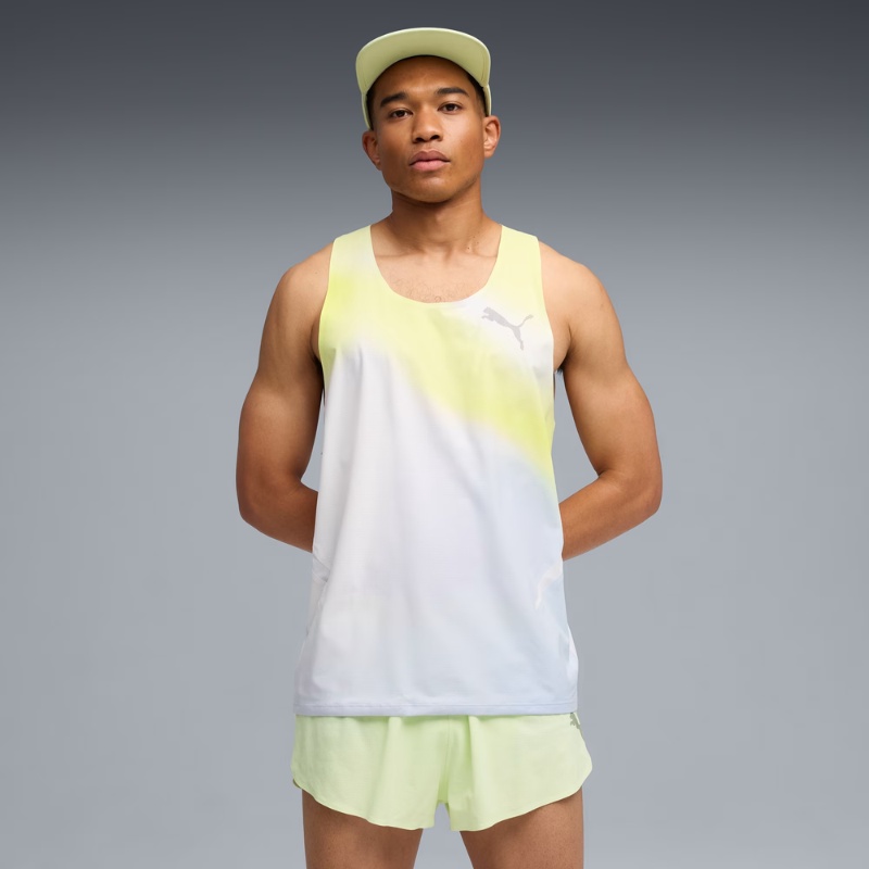 Jual Baju Lari Puma Lightspeed Ultraweave Graphic Running Singlet Men Silver Mist Original 52856442 - hoopspoint.com
