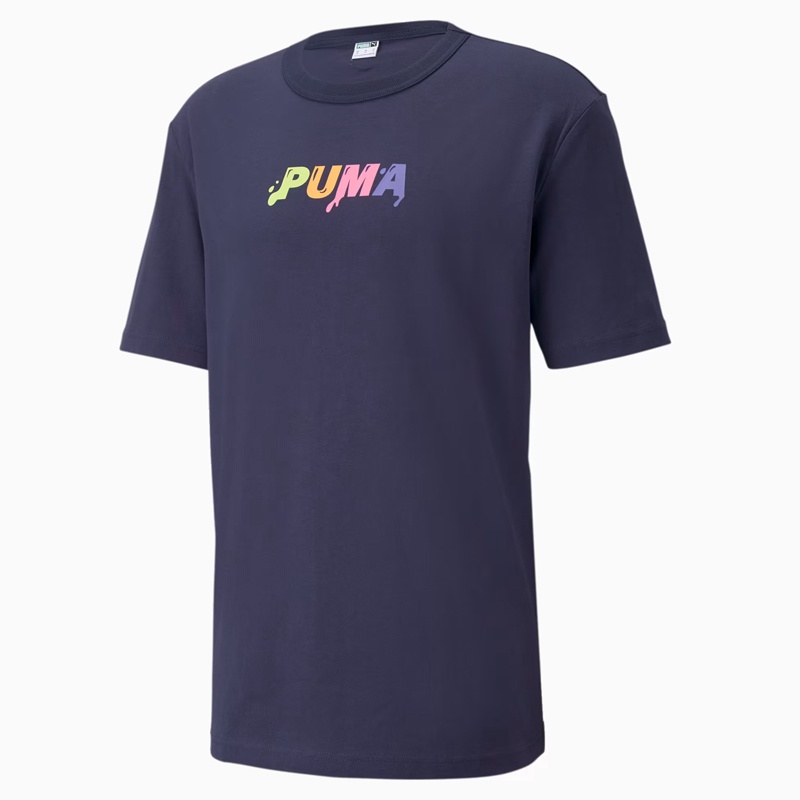Jual Baju Sneakers Puma Downtown Logo Relaxed Firt Tee Peacoat Original 53248806 - hoopspoint.com