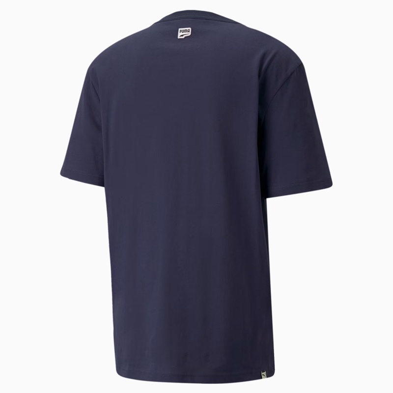 Jual Baju Sneakers Puma Downtown Logo Relaxed Firt Tee Peacoat Original 53248806 - hoopspoint.com
