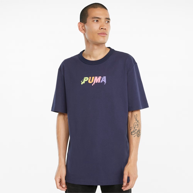 Jual Baju Sneakers Puma Downtown Logo Relaxed Firt Tee Peacoat Original 53248806 - hoopspoint.com