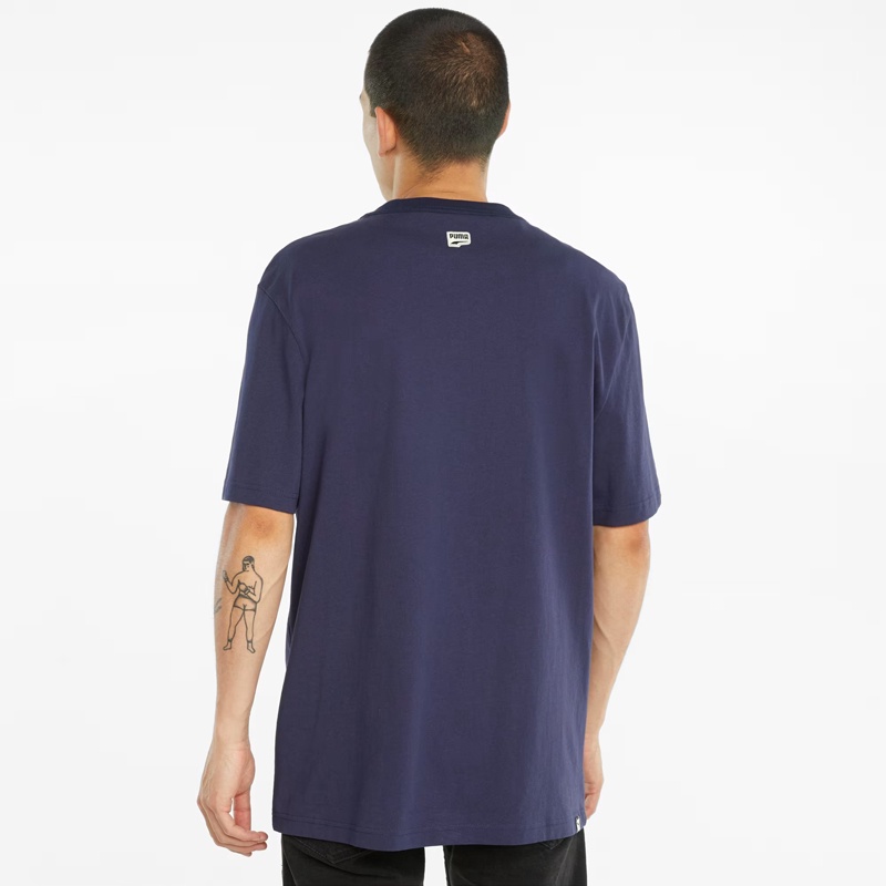 Jual Baju Sneakers Puma Downtown Logo Relaxed Firt Tee Peacoat Original 53248806 - hoopspoint.com