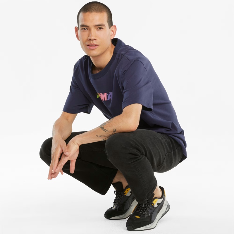 Jual Baju Sneakers Puma Downtown Logo Relaxed Firt Tee Peacoat Original 53248806 - hoopspoint.com