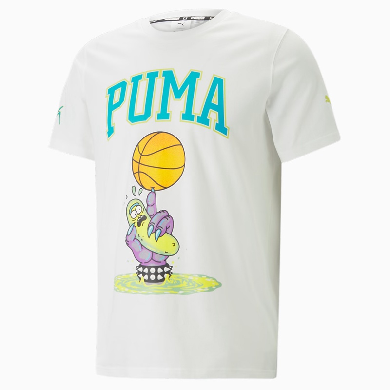 Jual Baju Basket Puma X Rick And Morty Pickle Rick Tee White Original 53709701 - hoopspoint.com