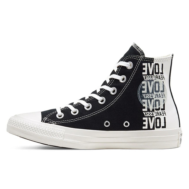 Jual Sepatu Sneakers Wanita Converse Wmns Chuck Taylor All Star Love Fearlessly High Top Black Original 567309C - hoopspoint.com