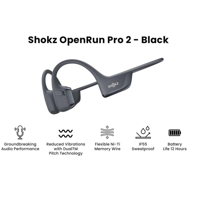 Jual Peralatan Lari Shokz Openrun Pro 2 Black Original 8100015429 - hoopspoint.com