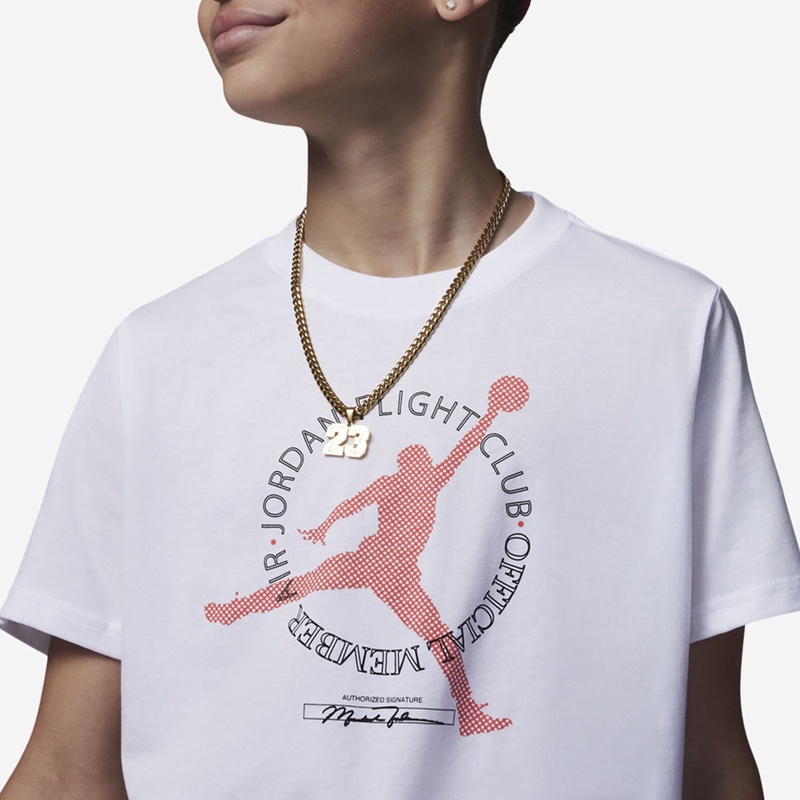 Jual Baju Basket Anak Air Jordan Official Member Tee Gs White Original 95C342-001 - hoopspoint.com