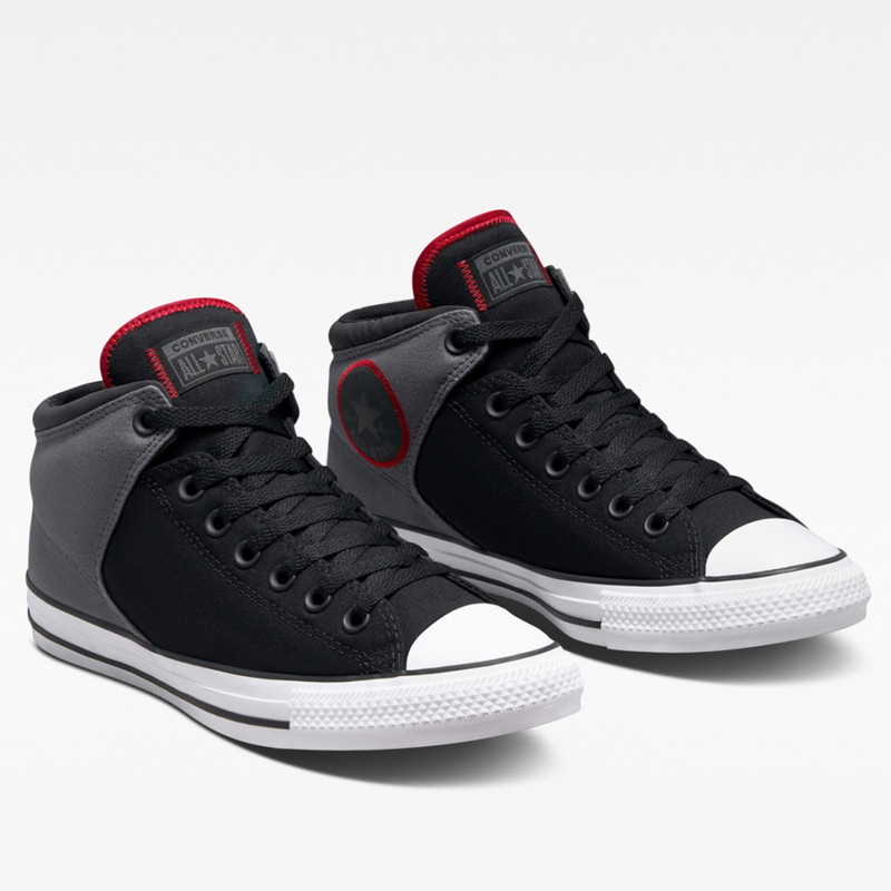 Jual Sepatu Sneakers Converse Chuck Taylor All Star High Street Reflective Mid Black Original A01425C - hoopspoint.com