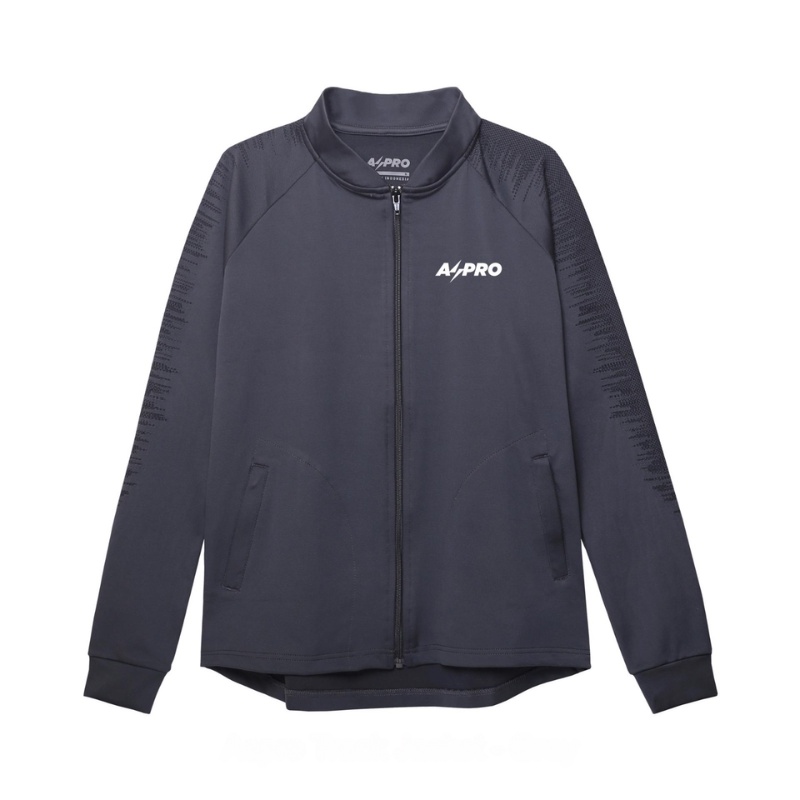 Jual Baju Lari Wanita Aspro Wmns Track Jacket Grey Original Asp-021 - hoopspoint.com